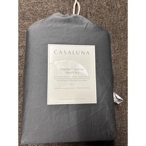 Casaluna full Size Supima sateen sheet set grey